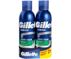Raminamųjų skutimosi putų rinkinys Gillette Series Soothing, 2 x 200 ml