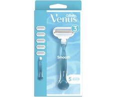 „Gillette Venus“ skustuvo rankenėlė ir 5 keičiamos skustuvo galvutės