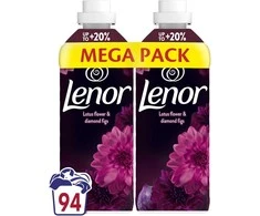 LENOR Audinių Minkštiklis Diamond Figs &amp; Lotus Flower 2 x 987 ml (94 Skalbimai)