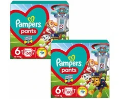 Pampers Pants Paw Patrol Sauskelnės-Kelnaitės, 6 Dydis, 120 Sauskelnės, 13-19kg