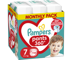 Sauskelnės-kelnaitės Pampers Pants, 7 dydis, 17+ kg, 114 vnt.