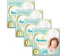 PAMPERS Premium Care Mähkmed, Suurus 0 (<3kg) 30x4mähet