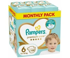 Sauskelnės Pampers Premium Care Tape, 6 dydis, 13–18 kg, 128 vnt.