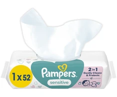 Pampers Sensitive Servetėlės Kūdikiams, 52 Servetėlės