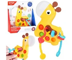 Jokomisiada 3-in-1 GIRAFFE sensory toy - sliding, dragging, pop it ZA5762