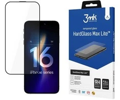3MK HardGlass Max Lite iPhone 16 Pro 6.3 juodos spalvos, viso ekrano stiklas