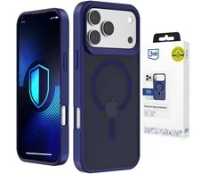 Dėklas 3Mk apsaugos 3mk dūminis „MagCase“, skirtas „iPhone 17 Pro“ – Mėlyna-permatomas