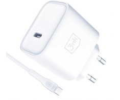 3Mk Protection Accessories - 3mk Charger 20W PD3.0 PPS USB 1C + Cable C to C 3A 60W Baltas MM
