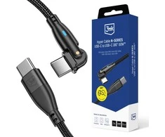 3Mk apsaugos priedai - 3mk Hyper Cable N-SERIES C į C 2m PD 3.0 QC 3.0 20V/3A 60W Juodas - Pasukamas