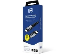 3Mk Protection 3mk Hyper Cable N-SERIES Thunderbolt 4 USB-C / USB-C 1m 48V/5A 40Gb/s 240W 8K60Hz - juodas