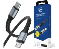 3Mk Protection 3mk Hyper Cable N-SERIES USB-C / MicroUSB 1m QC 3.0 5V/2A 10W - juodas