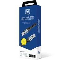 3Mk apsaugos priedai - 3mk Hyper Cable N-SERIES C-C 2m PD 3.0 QC 3.0 48V/5A 240W Juodas