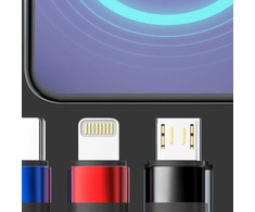 3Mk Protection 3mk Hyper Cable N-SERIES 3 in 1 USB-A / Lightning / Micro 1.2m 9V/2A 18W - juodas