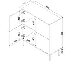 Cama Meble 4D komoda TRESSE 100x40x110 kašmyro matinė spalva