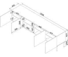 Laikiklis Cama Meble 4D RTV cabinet PALAZZO BIS 201x40x60 baltas matt