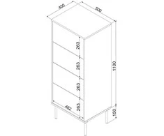 Cama Meble 4S TRESSE komoda 50x40x125 matinė žalia