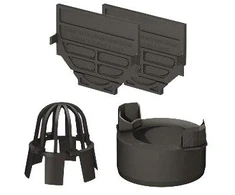 A set of parts for drainage channels Aco HexaLine. plastikas