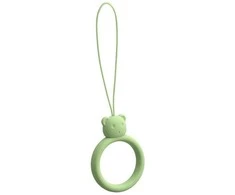 SILICONE PHONE LANYARD RING BEAR LIGHT Žalias