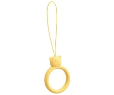Hurtel SILICONE PHONE LANYARD RING BEAR Geltonas