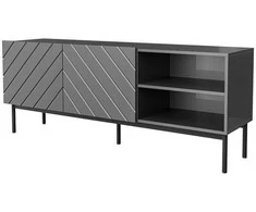 Laikiklis Cama Meble Saugojimo Spinta - Abeto RTV 150x42x60 Cm, Juoda