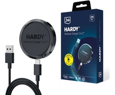 3mk Hardy belaidis įkroviklis 2in1 15W Inductive Charger - juodos spalvos