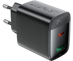 Acefast A106 GaN PD 45W USB-C USB-A Wall Charger - Juodas