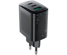 Acefast A108 GaN PD 67W 2xUSB-C 1xUSB-A Wall Charger - Juodas