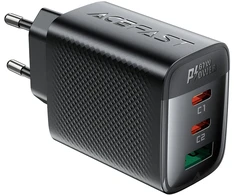 Acefast A108 GaN PD 67W 2xUSB-C 1xUSB-A Wall Charger - Juodas