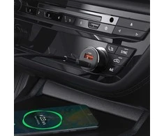 Automobilinis įkroviklis Acefast B12 60W USB-C/USB-A juodas