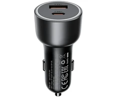 Acefast B21 75W USB-C + USB-A Car Charger - Juodas