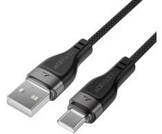 Acefast C11-04 USB-A – USB-C 3A kabelis 1.2m Magnetic Braid – juodos spalvos