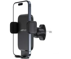Acefast D27 Auto Gaisa Ventilācijas Telefonu Turētājs 4.5 - 6.7 Ierīcēm Universāls Klips Montāža 360° Rotācija Melns