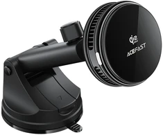 Acefast D67 Magnetic Dashboard Car Mount with Qi2 25W Wireless Charging and Cooling - Juodas