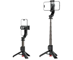 Acefast E42 asmenukių lazda su automatiniu trikoju ir „Bluetooth“ nuotolinio valdymo pultu 63 cm - Juodas