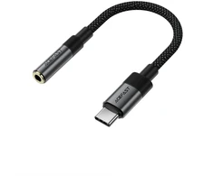Acefast J12 USB-C to 3.5mm mini jack adapter - juodas
