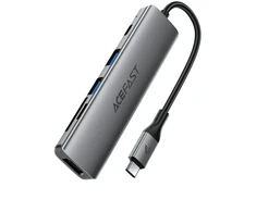 Acefast J18 USB Hub USB-C 6-in-1 HDMI 4K 60Hz PD90W Docking Station - Gray