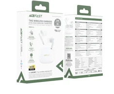 Acefast W7 TWS į ausis įkišamos belaidės ausinės with ENC - baltas