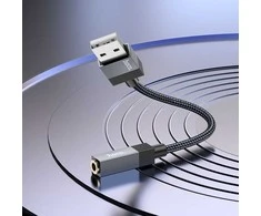 Adapteris AUX USB A (male) to Jack 3,5 mm (female) Hoco UPA32D juodas