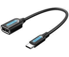 Vention adapteris USB-C 2.0 M į F USB-A OTG 0.15m - Juodas
