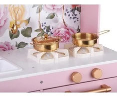 Wooden kitchen for children RÓŻANA - burner, sink, pots, accessories ZA5932
