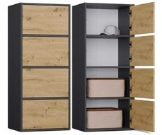 Top E Shop ALMA CHEST OF DRAWERS, ANTHRACITE/ARTISAN OAK