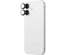 „AmazingThing AR“ aliuminio 2 objektyvų stiklas su kameros objektyvo rėmeliu, skirtas „iPhone 16 / 16 Plus“ - Juodas
