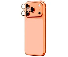 „AmazingThing“ lęšių stiklas, skirtas „iPhone 17 Pro“ / „Pro Max“ – su oranžiniu rėmeliu