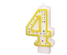 Amscan Torto žvakutė nr. 4, 7,3 cm