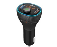 ART transmiter FM bluetooth 5.0 + USB A QC3.0 + Typ C (total 30W) FM-73 juodas