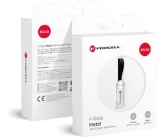 USB atmintinė 64 GB USB 3.2 Gen 1 (USB A) Forcell F-Data Metal sidabrinis