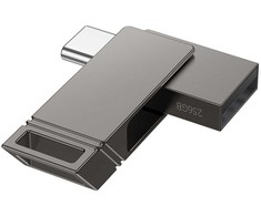 Atminties kortelė Pendrive 64GB USB 3.2 (USB A + USB C) Hoco UD14 pilka