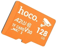 Atminties kortelė Micro SD 128GB class 10 UH-1 U3 V30 A2 Hoco oranžinis