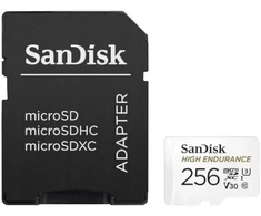 SanDisk High Endurance Micro SDXC 256GB V30 + Adapteris