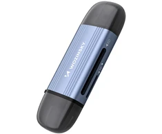 Wozinsky WCR-5G Memory Card Reader for SD and Micro SD USB-A 3.0 / USB-C 3.0 Aluminum - Gray